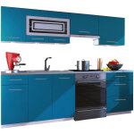 Dusine - cuisine giovanna 7 éléments - turquoise mat 2m40 - grand casserolier Dusine - cuisine giovanna 7 éléments - turquoise mat 2m40 - grand casserolier