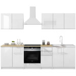 Dusine - cuisine handys 7 �l�ments laqu� blanc - sans poign�es 2m60 four encastrable