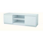 Dusine - meuble tv helil deux portes 120 cm blanc mat en 18 mm