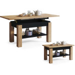 Dusine - table basse actoria noir bois relevable et extensible jusqu'a 150 cm Dusine - table basse actoria noir bois relevable et extensible jusqu'a 150 cm