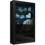 Dusine - vitrine 90 cm jive portes noir laquees avec leds