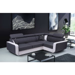 Dustin - canap d'angle l rversible - 5 places - convertible avec coffre - ttieres rglables