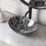Deervalley - vasque à poser ovale en céramique effet marbre gris forme ?uf 40, 6 x 33 cm Deervalley - vasque à poser ovale en céramique effet marbre gris forme ?uf 40, 6 x 33 cm