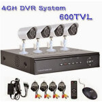 Dvr 4 canaux + 4 cam�ras infrarouges led kit de surveillance t�l�phone portable