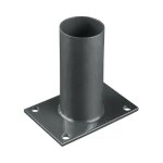Platine de fixation diamètre 60 mm pour portillon grillagé gris anthracite Platine de fixation diamètre 60 mm pour portillon grillagé gris anthracite