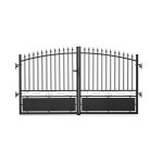 Easycloture - portail aluminium tradition style ferronnerie 4m noir