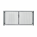 Easycloture - portail barreaud acier galvanis passage 4m00 h 1m00 gris anthracite