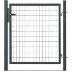 Easycloture - portillon grillag� en acier galvanis� maille 100 x 50 l 1m20 x h 1m20 gris anthracite