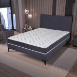 Ebac literie - matelas mousse 160x200x20 cm moelleux blanc et gris fonc� - meliare