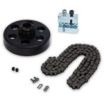 Embrayage centrifuge pour arbre 19, 05mm , embrayage  pignon avec chane type 35 1, 2m et toolkit, ...