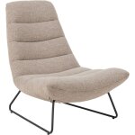 Ebuy24 - fauteuil lougne 83x93x97 cm en tissu textur� beige et m�tal noir