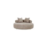 Ebuy24 - fauteuil rond loveuse 160x160x60 cm en tissu chenille naturel