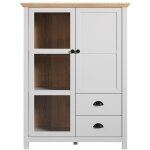 Ebuy24 - buffet 2 portes 2 tiroirs 130 cm dcor chne et gris pastel - alma