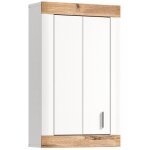 Ebuy24 - meuble de rangement suspendu 1 porte d�cor blanc et ch�ne - larry