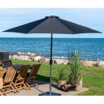 Ebuy24 - parasol rond inclinable 3x3 m avec toile noir et mt en mtal