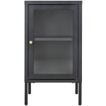 Ebuy24 - petit buffet 1 porte 38x35x70 cm en verre et m�tal noir