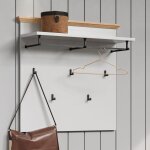 Ebuy24 - portemanteau mural 91x27x82 cm décor chêne et gris pastel - vienne Ebuy24 - portemanteau mural 91x27x82 cm décor chêne et gris pastel - vienne