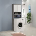 Ebuy24 - scout armoire de salle de bain au dessus de la machine à laver 2 portes, 2 tablettes brillant ... Ebuy24 - scout armoire de salle de bain au dessus de la machine à laver 2 portes, 2 tablettes brillant ...