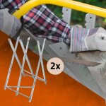 Ecd germany lot de 2 chevalets de sciage pour trononneuse, 3 positions, en mtal galvanis, capacit ...