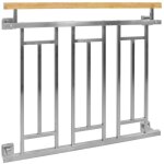 Ecd germany balustrade française 90x100 cm avec 3 Éléments de remplissage, argent brillant, aspect bois, ... Ecd germany balustrade française 90x100 cm avec 3 Éléments de remplissage, argent brillant, aspect bois, ...