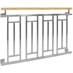Ecd germany balustrade française 90x128 cm avec 4 Éléments de remplissage, argent brillant, aspect bois, ... Ecd germany balustrade française 90x128 cm avec 4 Éléments de remplissage, argent brillant, aspect bois, ...