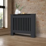 Ml - design ? cache - radiateur en mdf anthracite 78x19x82 cm ? habillage d�coratif traditionnel ? surface ...