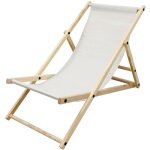 Chaise longue pliante chilienne en bois de pin, beige, dossier r�glable, 3 positions de couchage, jusqu'� ...