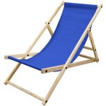 Ecd germany - chaise longue pliante chilienne en bois de pin, bleu fonc, dossier rglable, 3 positions ...