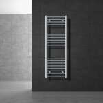 Ecd germany radiateur design sahara - 400 x 1200 mm - chrome - connexion lat�ral - forme courb� - avec ...