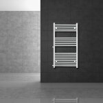 Radiateur design sahara - 500 x 1200 mm - blanc - avec raccord lat�ral 500 mm - s�che - serviettes r�novation ...