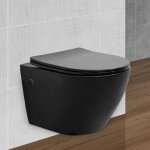 Ecd germany toilette suspendu sans rebord, noir mat, avec sige wc amovible en duroplast, softclose abaissemen ...