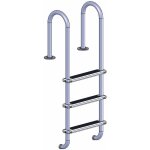 Edg - echelle inox 3 marches piscine hors sol margelles bois type oogardenavec 2 platines fixes