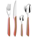 Eclat geo rouge & blanc - m�nag�re 24 pi�ces