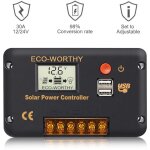 Eco - worthy - 30a 12v / 24v solar laderegler intelligenter regler mit dual usb port solar batterie controller ...