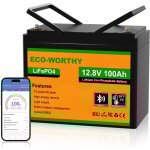 Eco - worthy - batterie lithium 12v 100ah bluetooth avec protection de bms et de basse temp�rature, lifepo4 ...