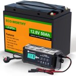 Eco - worthy - batterie lithium 12v 50ah lifepo4 + 10a 12v chargeur de batterie