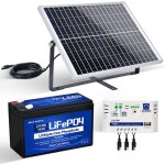 Eco - worthy kit de panneau solaire 25w 12v mono panneau solaire pv 25w avec contr�leur 10a et batterie ...