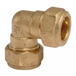 Raccord bic�ne coud� laiton - � 18 mm