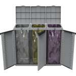 Terry - ecoline3 poubelle 3 portes en re'sine antichoc pour tri se'lectif 102x39x87h porte - sac refermable ...