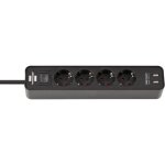 Ecolor bloc multiprise 4 prises avec fonction de charge usb (multiprise avec 2 prises de charge usb, ...