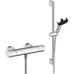 Hansgrohe - ecostat set mitigeur thermostatique douche + douchette � main xxl 105mm 3 jets, flexible ...