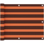 The living store �cran de balcon orange et marron 75x500 cm tissu oxford - �cran de balcon - paravent ...