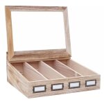 Hhg - jamais utilis] crin  couvert 211, bote en bois avec abattant, paulownia 17x37x33cm, brun naturel ...