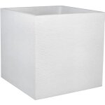 Eda - plastique bac a fleurs carre graphit - 57 l - 49, 5 x 49, 5 x 49, 5 cm - blanc ceruse