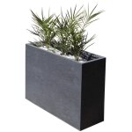 Eda - plastique bac a fleurs muret loft graphit - 46 l - 78, 5 x 29, 5 x 60 cm - gris anthracite