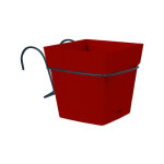 Pot carr� toscane 3, 4l avec support - rouge rubis