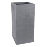 Eda - pot de fleurs carr� haut volcania - 39, 5 x 39, 5 x 80 cm - 31 l - gris galet