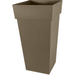 Eda - pot de fleur toscane xxl 43, 3x43, 3x80cm carr 98l - taupe