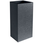 Eda - pot de fleurs haut carre graphit - 39, 5 x 39, 5 x h 80 cm - 31 l - gris anthracite