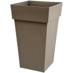 Eda - pot de fleur haut carre toscane - 39 x 39 x h 65 cm - 62 l - taupe
